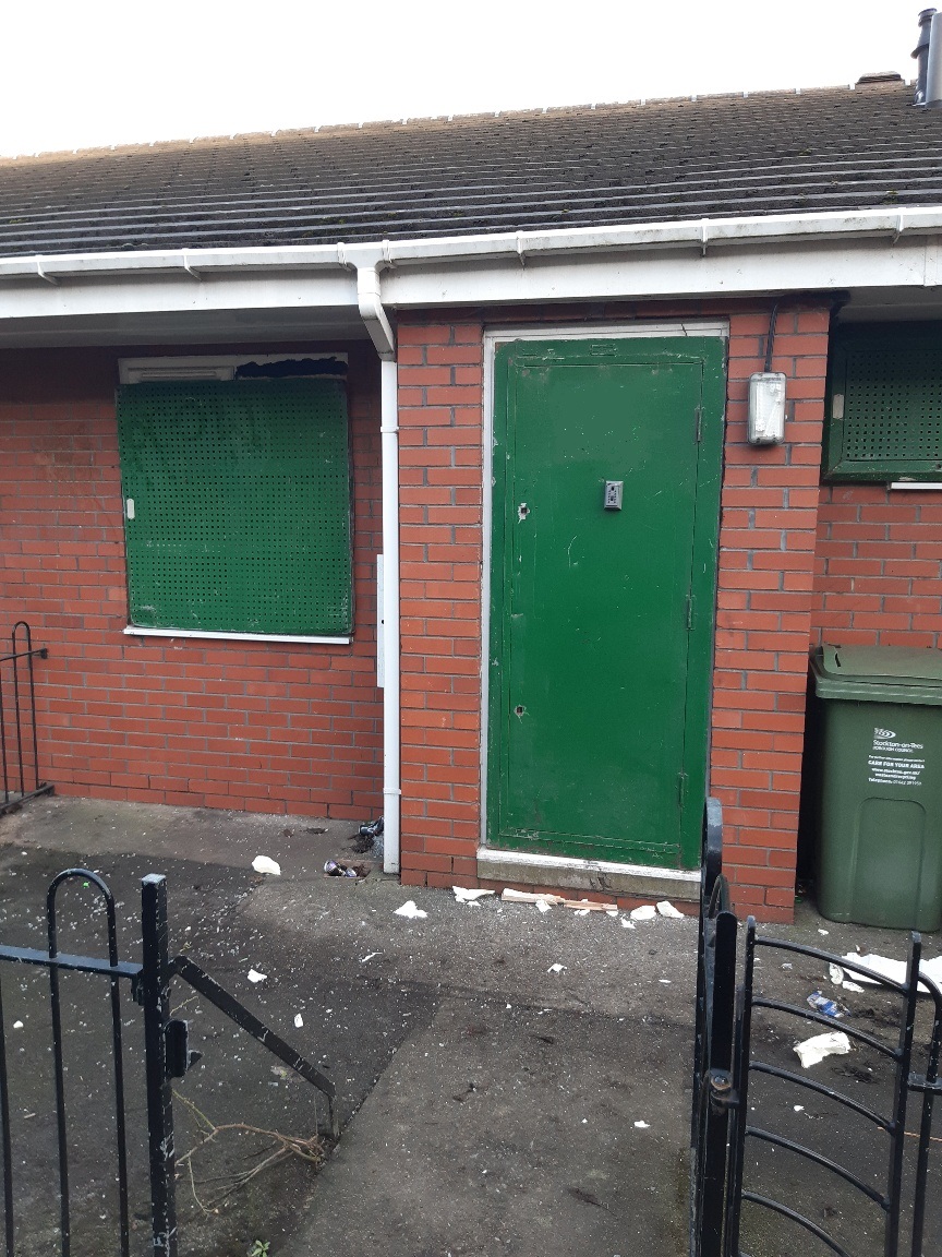 Officers boarded up a property in Norton