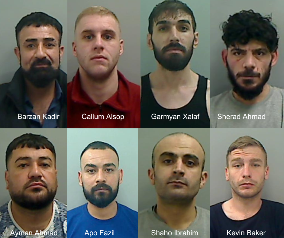 Eight people have today been sentenced to a combined total of more than 63 years in prison