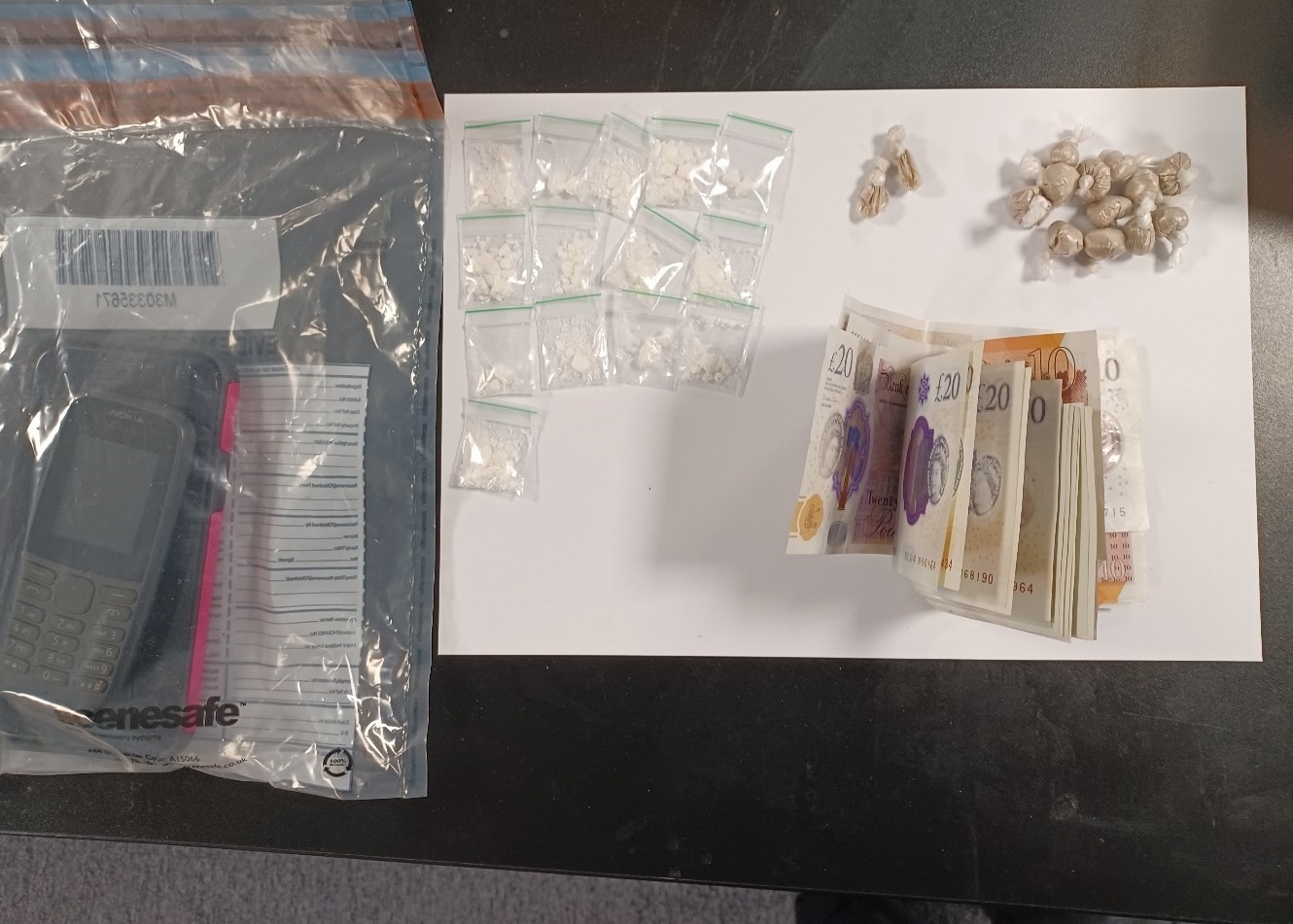 A 34-year-old man was arrested on suspicion of possession with intent to supply Class A drugs 